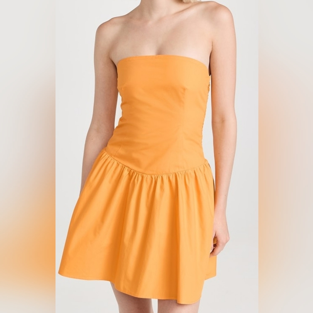 Susana Monaco Jonquil Poplin Tube Flared Mini Dress